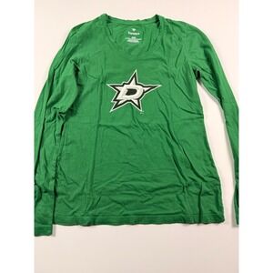 Fanatics Dallas Stars Womens Green Long Sleeve V-Neck T-Shirt Medium NHL Hockey